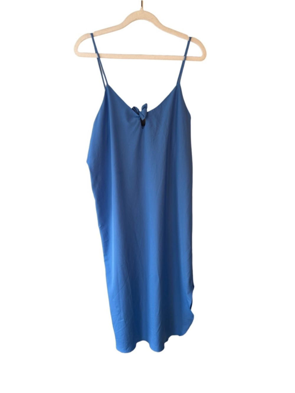 Vintage Kayanna Blue Slip Dress Nightgown with Front Knot Size M Cottagecore